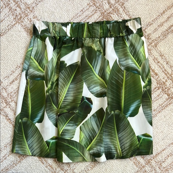 Party skirts Tropical Leaf Print A-Line Skirt - Picture 3 of 4